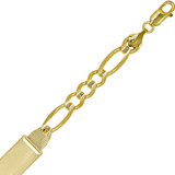 Figaro ID Men Bracelet 210 7mm Yellow Gold 14k [B031-007]