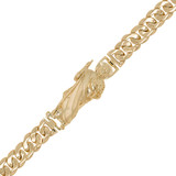 San Judas Jude Miami Cuban Link Men Bracelet 9.5mm Yellow Gold 14k [B045-003]