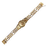 2 Row Figaro Link Guadalupe Men Bracelet Yellow Gold 14k [B045-021]