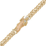 San Judas Jude Miami Cuban Link Men Bracelet 9.5mm Tricolor Gold 14k [B045-T03]