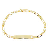 Figaro 100 4mm ID Kid Bracelet Yellow Gold 14k [B052-006_010]