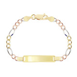 Figaro 080 3mm ID Kid Bracelet Tricolor Gold 14k [B057-001_004]