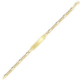 Hollow Figaro 080 3mm ID Kid Bracelet Yellow Gold 14k [B059-001_004]