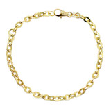 Hollow Rolo Link Kid Bracelet 2.5mm Yellow Gold 14k [B060-014]