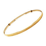 Adjustable Lady Bangle Bracelet 3mm Wide Yellow Gold 14k [O020-300]
