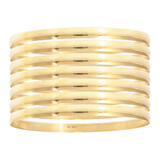 7 Day Semanario Set Polished Slip-on Lady Bangles 5mm Width Yellow Gold 14k [O006-464_480]