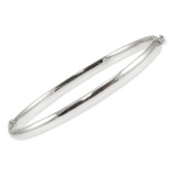 Hollow Tube Lady Bangle Bracelet Polished 5mm Wide White Gold 14k [O016-964_980]