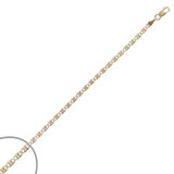 Flat Link Anklet Star Pave 2.5mm 060 Tricolor Gold 14k [A001-008]