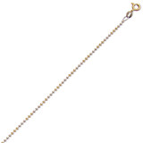 Dainty Round Bead Anklet 1.5mm Yellow and White Gold 14k [A001-013]