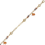 Elephant Charms Anklet CZ with Extension Tricolor Gold 14k [A002-032]