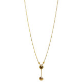 Heart Y Necklace Rounded Box Chain 18" Yellow Gold 14k [N001-005]