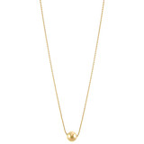 Genuine Pearl Slider Necklace Bead Chain 17" Yellow Gold 14k [N002-008]