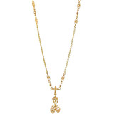 Dangling Necklace CZ 18" Yellow Gold 14k [N003-004]