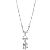 Small Chandelier Necklace CZ 18" White Gold 14k [N003-052]