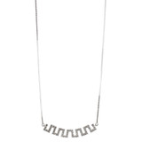 Greek Key Necklace CZ 17" White Gold 14k [N003-068]