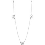 Butterflies Necklace CZ 17" White Gold 14k [N003-069]