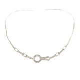 Fancy Modern Design Necklace CZ 17" White Gold 14k [N005-016]