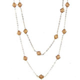 Threaded Colorful CZ Necklace 18" White Gold 14k [S015-556]