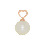 Fresh Water Pearls Mini Heart Pendant Rose Gold 14k [S012-807]
