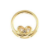 Small Heart Slider Pendant CZ Yellow Gold 14k [S011-107]