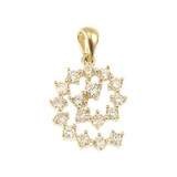 Swirl Design Pendant CZ Yellow Gold 14k [S011-507]