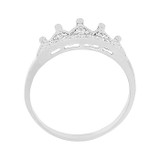 Princess Tiara Crown Design Lady Ring CZ White Gold 14k [S009-198]