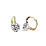 Fancy Solitaire Huggies Earring CZ Yellow Gold 14k [S009-225]