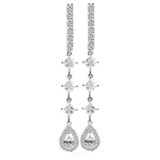 Fancy Estate Design Drop Earring Pear Shape CZ White Gold 14k [S009-645]