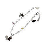 Fancy Butterflies Dangling Lady Bracelet Color CZ White Gold 14k [S005-453]