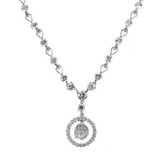 Circular 15 Quinceanera Necklace CZ 16" White Gold 14k [S003-356]