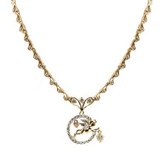 Angel Necklace CZ 17" Yellow Gold 14k [S004-106]