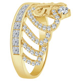 Tiara Crown 15 Quinceanera Ring CZ Yellow Gold 14k [S002-003]