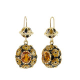 Fancy Colorful Enamel Stain Glass Style Earring CZ Yellow Gold 14k [S013-315]