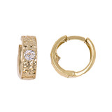 Huggies Earrings Diacut CZ Yellow Gold 14k [E007-107]