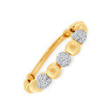 Ball Beads Design Lady Ring CZ Yellow Gold 14k [R115-025]