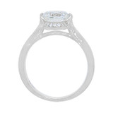 Lady Engagement Solitaire Ring CZ White Gold 14k [R154-056]