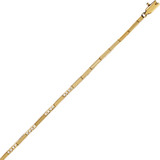 Simple Bar Design Lady Bracelet CZ Yellow Gold 14k [S007-403]