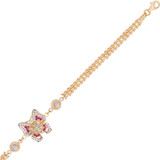 Fancy Butterfly Lady Bracelet CZ Yellow Gold 14k [S007-006]