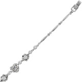 Fancy Heart Star Lady Bracelet CZ White Gold 14k [S005-253]