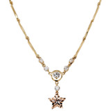 Fancy Stars Y Necklace CZ Yellow and Rose Gold 14k [S005-106]