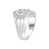 15 Quinceanera Heart Ring CZ White Gold 14k [R123-068]