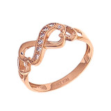 Infinity Lady Ring CZ  Rose Gold 14k [R102-052]