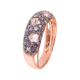 Fancy Lady Ring Black Rhodium CZ Rose Gold 14k [DR75-010]