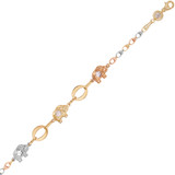 Elephant Lady Bracelet CZ Tricolor Gold 14k [B017-115]