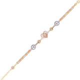 Heart Lady Bracelet CZ Tricolor Gold 14k [B017-111]