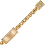 Men Bracelet Hollow ID Chino Links CZ Yellow Gold 14k 8.5" [B040-100]