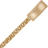 Men Bracelet Box Lock ID Hollow Links CZ Yellow Gold 14k 8.5" [B040-102]