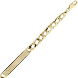 Child Frame ID Textured Curb Link Bracelet Yellow Gold 14k
