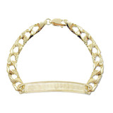 Child Frame ID Textured Curb Link Bracelet Yellow Gold 14k