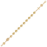 Rosary Prayer Lady Religious Bracelet Virgin Mary Cross 14k Yellow Gold [B009-045]